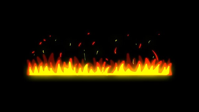 Cartoon Fire FX Action Element with medium long flame element effect