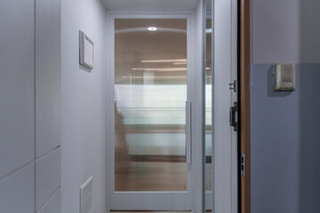 The entrance door of the renovated apartment