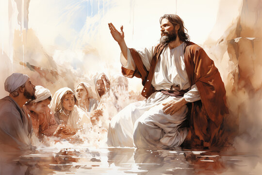 painting of jesus in a parable 