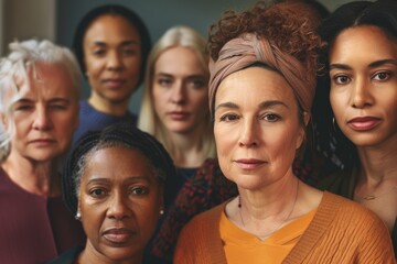 Fototapeta premium Diverse Group of Women Standing Together. Generative AI