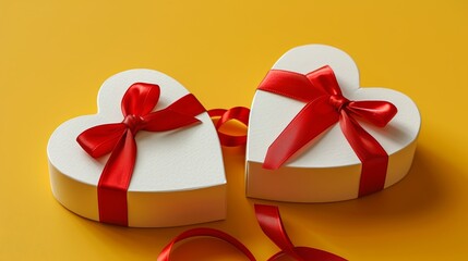 heart-shaped gift box with ribbon