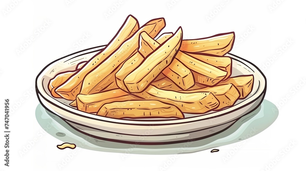 Canvas Prints illustration of fries on a plate