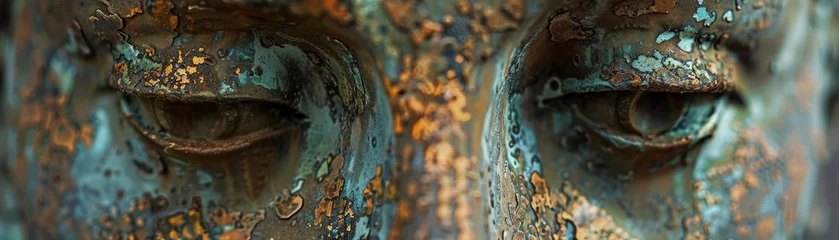 Deurstickers Corrosion resistance, the enduring legacy of bronze through millennia © AlexCaelus