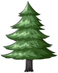 Vector graphic of a vibrant evergreen pine tree