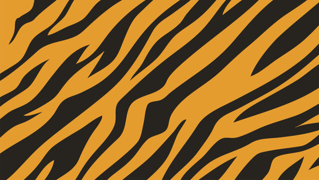 Vibrant orange and black tiger stripe illustration