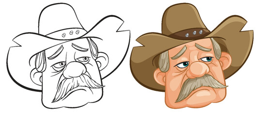 Vector illustration of a cartoon cowboy character