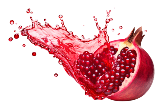 Pomegranate juice splash isolated on transparent background Remove png, Clipping Path, pen tool