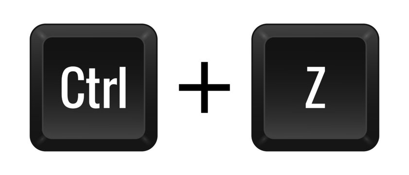 CTRL Z Key combination. Keyboard, control, computer, shortcut, laptop, functional, input device, peripheral, enter the text, typing, type, hotkeys, layout, language, qwerty, undo. Vector illustration