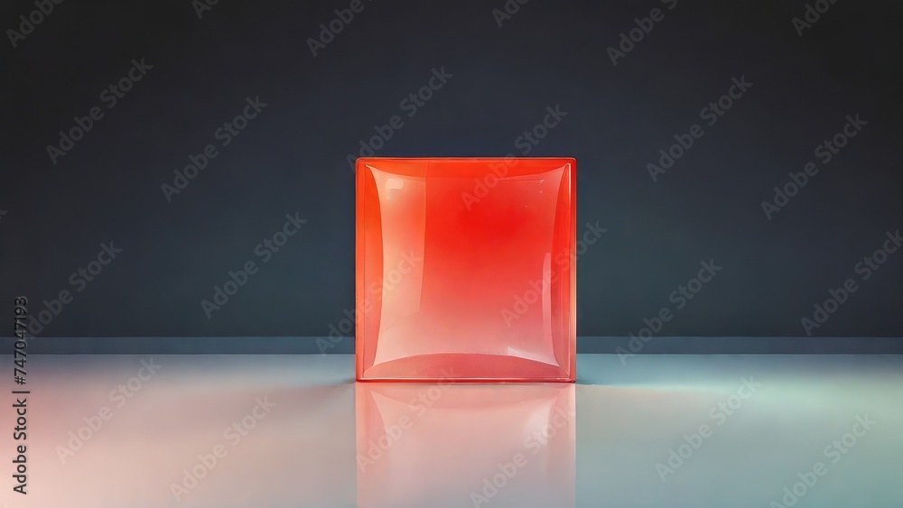 Wall mural 3d glass red cube