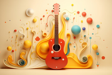 Abstract colorful music background with notes, music party background