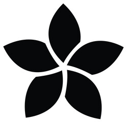 Frangipani plumeria flower icon. Frangipani sign. Plumeria symbol. flat style.