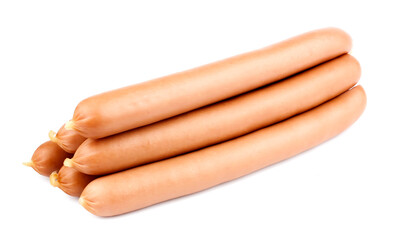 Sausage  isolated on the white background. Sausage for hot dog