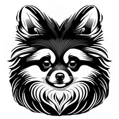 Obraz premium Puppy dog cartoon illustration with wolf, lion, tiger, and bear symbols in tribal art style
