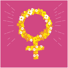 woman Gender Symbol shaped from flowers
