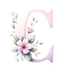 Letter C with flower