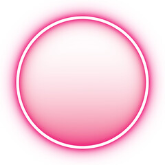 neon pink circle frame with gradient fill icon for decoration, photo frames, festival decoration, party 