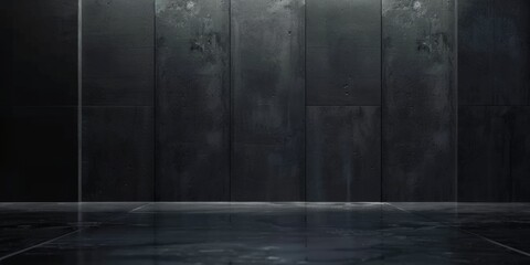 dark grey cement wall background, empty room hall for product presentation