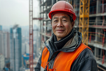 Chinese  Migrant workers at construction site