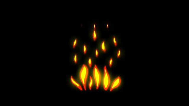Cartoon Fire FX Action Element with flaming particle flame effect
