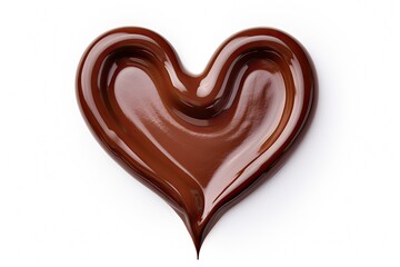 Obraz premium Chocolate Smear Isolated, Melted Chocolate Texture on White Background, Chocolate Sauce Pattern