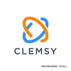 Abstract orbit galaxy logo vector illustration