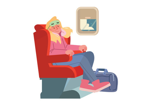 The Passenger was Resting in the Plane |  Travel Summer Activity