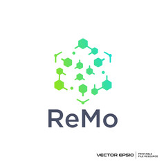 Abstract hexagon technology logo vector illustration