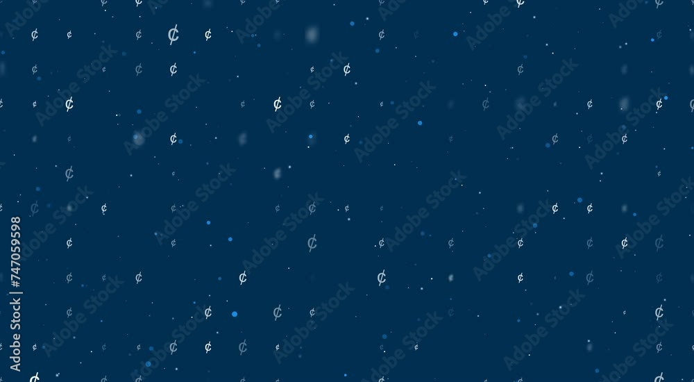 Poster template animation of evenly spaced cent symbols of different sizes and opacity. animation of transp