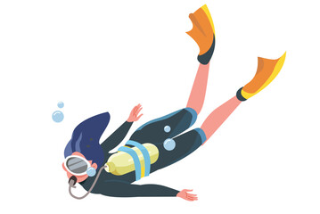 Scuba Diving Extreme Sports Illustration