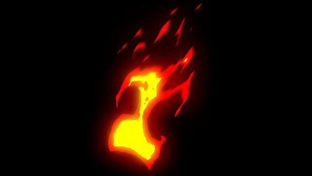 Cartoon Fire Action Element FX with shooting fire element effects