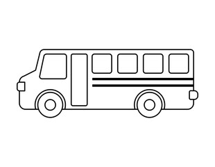 school bus outline for coloring book template, school bus illustration for kid worksheet printable
