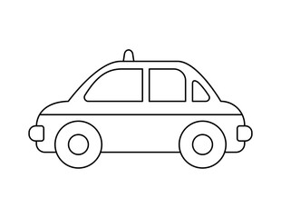taxi outline for coloring book template, taxi illustration for kid worksheet printable