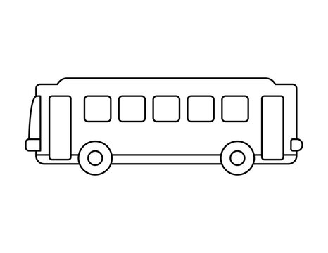 bus outline for coloring book template, bus illustration for kid worksheet printable