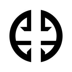 double e initial lettering monogram logo design