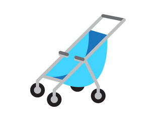 pram illustration for coloring book template, buggy for kid worksheet printable