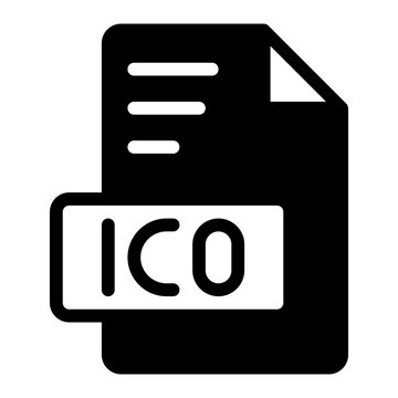 Ico Icon Glyph design. image extension format file type icon. vector illustration