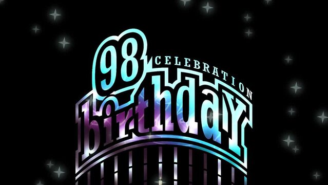 98 Years Birthday Festivity , or Organization Party greeting, Logo Videos