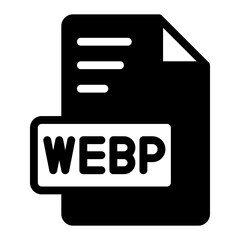 Webp Icon Glyph design. image extension format file type icon. vector illustration