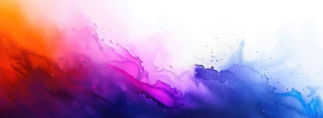 Beautiful Purple and Pink Watercolor Paint Splashes - obrazy, fototapety, plakaty