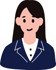 an office woman character flat style isolated on background