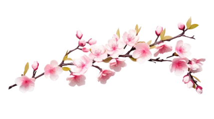 Fotobehang Beautiful sakura flowers isolated on white © Tidarat