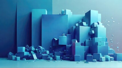 cube blue background