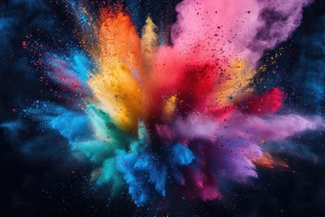 Deurstickers Colorful Explosion of Paint © shelbys