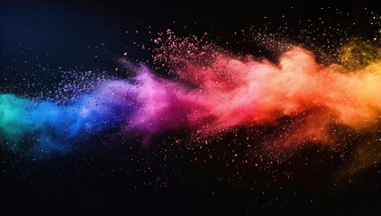 Colorful Paint Explosion in Mid-Air