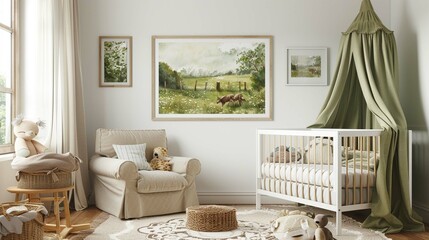 baby bedroom with crib and baby