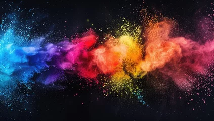 Schilderijen op glas Colorful Paint Splatter Explosion - Artistic and Vibrant © shelbys