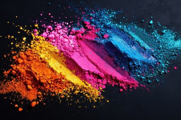 Colorful Powdered Paint Set - 100 Colors Available - obrazy, fototapety, plakaty