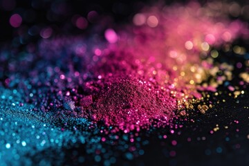 Colorful Glittery Makeup Supplies - obrazy, fototapety, plakaty