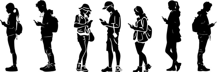 Black and White Silhouette of Person Holding Smartphone &ndash; Man or Woman Using Mobile DeviceBlack and White Silhouette of Person Holding Smartphone &ndash; Man or Woman Using Mobile Device