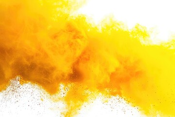 Colorful Explosion of Yellow Powder